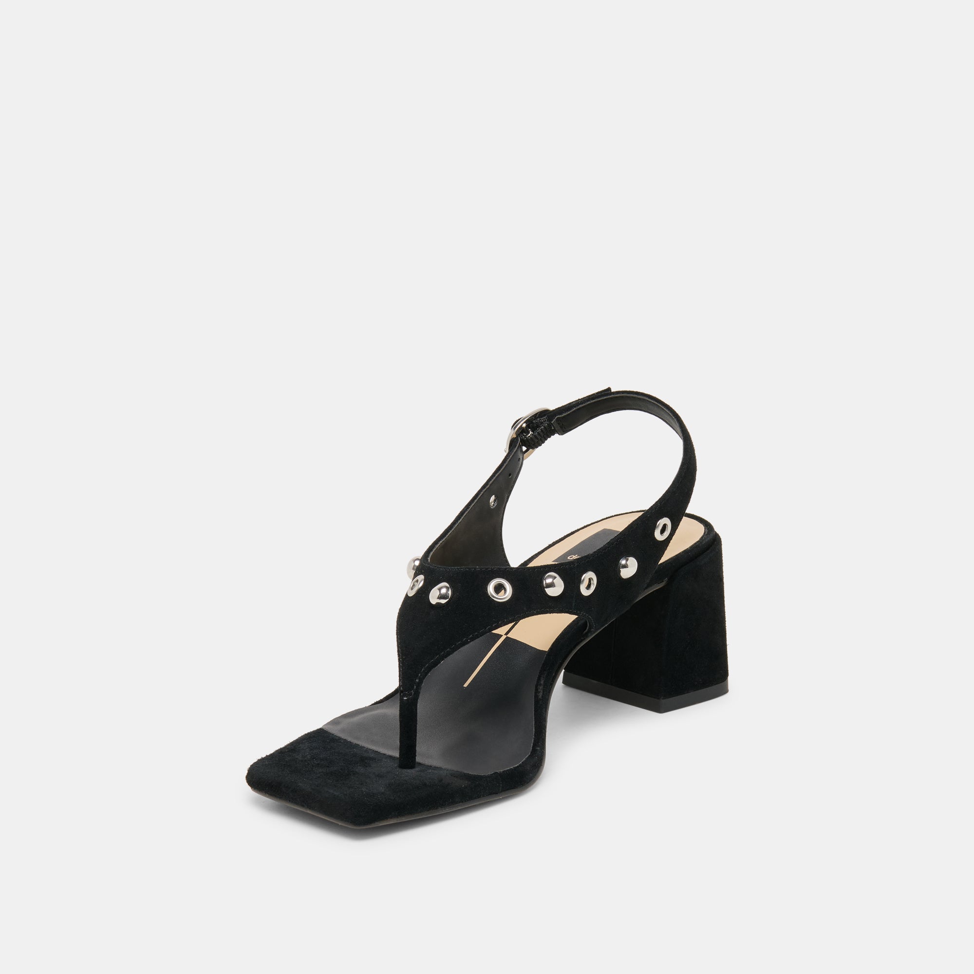 YVES STUD HEELS ONYX SUEDE - view 4