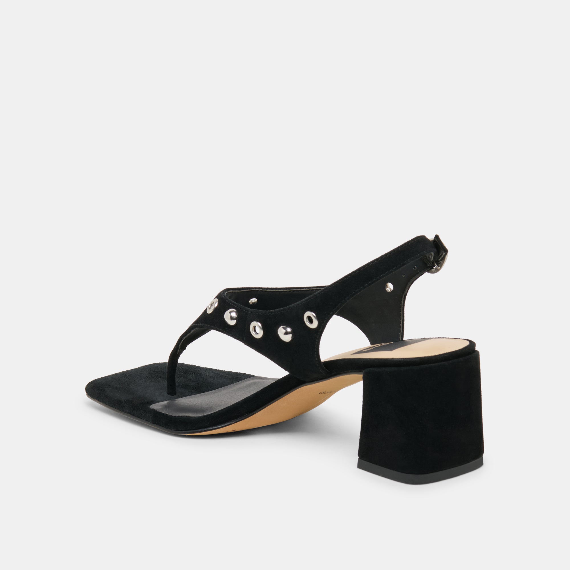 YVES STUD HEELS ONYX SUEDE - view 5