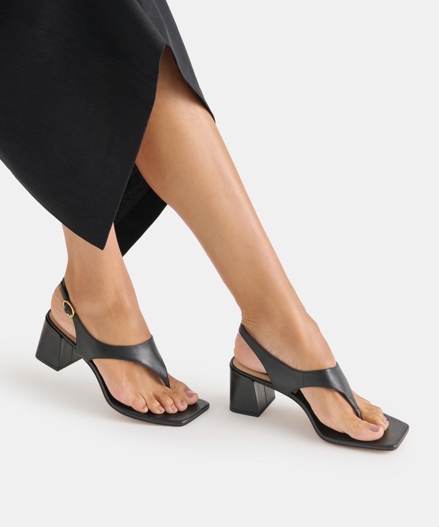YVES HEELS BLACK LEATHER - view 2
