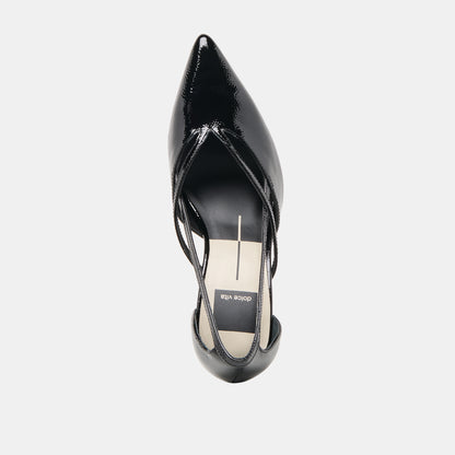 KAINE HEELS MIDNIGHT CRINKLE PATENT LEATHER