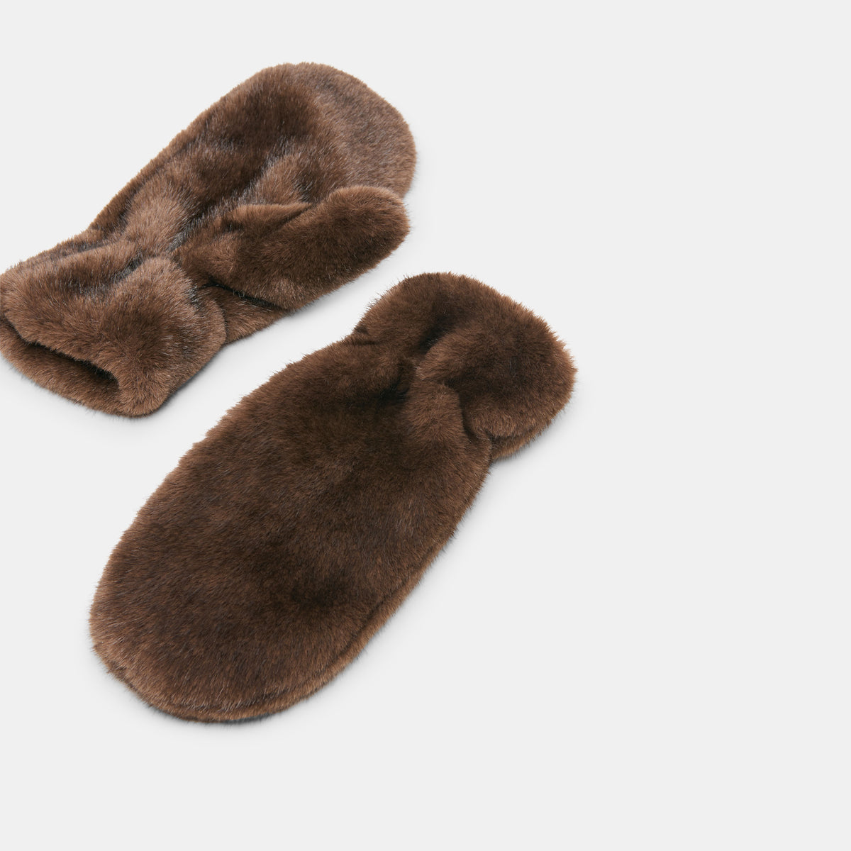 FAUX FUR MITTENS ESPRESSO - view 3