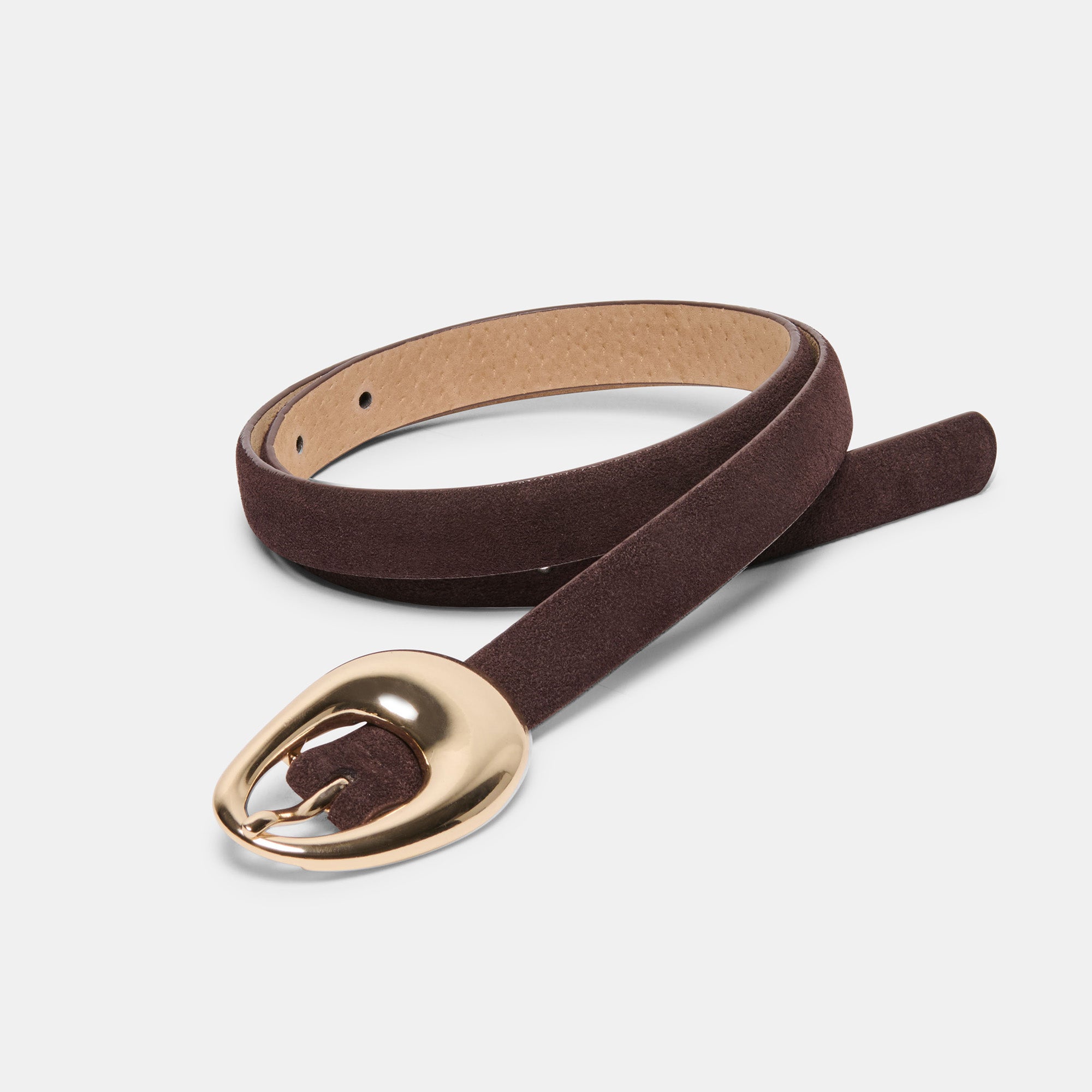 ORGANIC OVAL BUCKLE BELT MAHOGANY GOLD - view 3