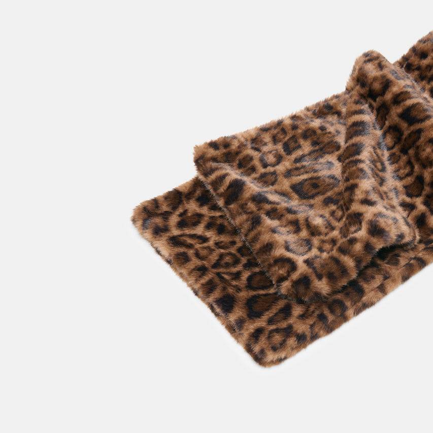 FAUX FUR SCARF LEOPARD