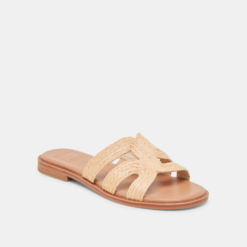 EMON WIDE SANDALS LT NATURAL RAFFIA