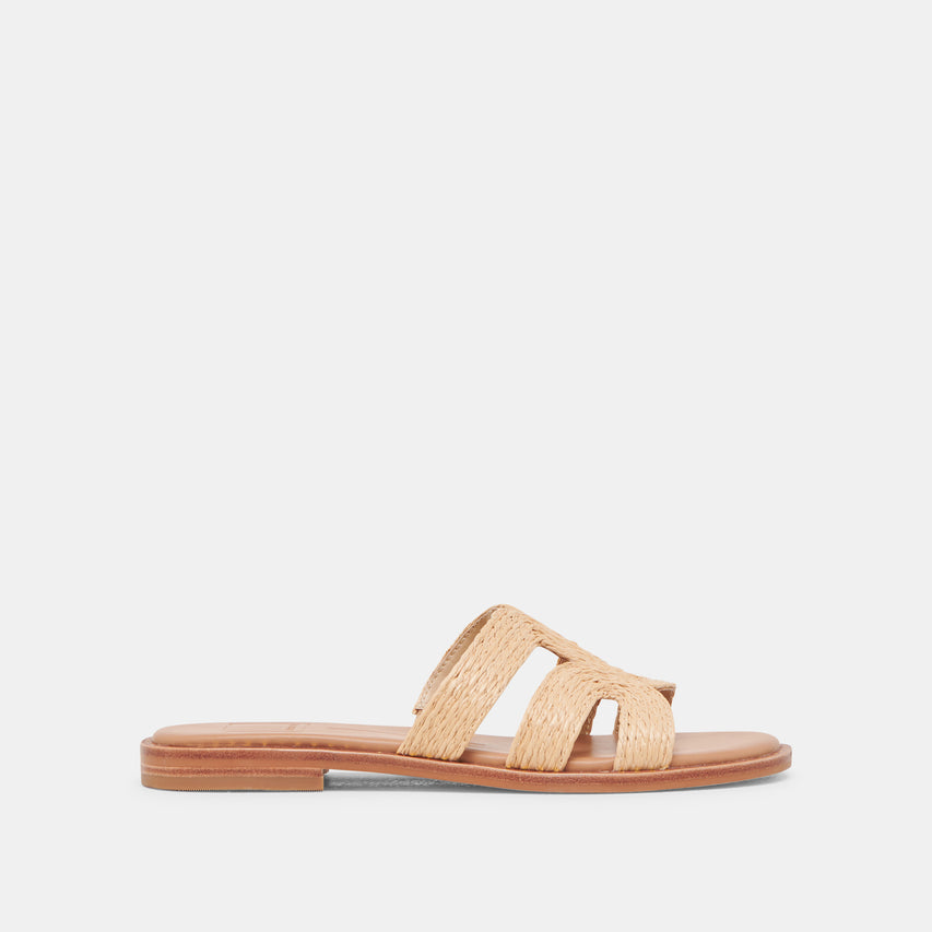 EMON WIDE SANDALS LT NATURAL RAFFIA