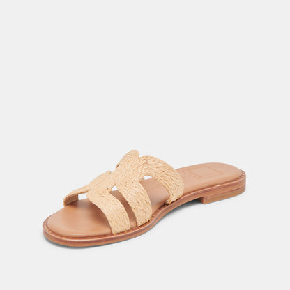 EMON WIDE SANDALS LT NATURAL RAFFIA