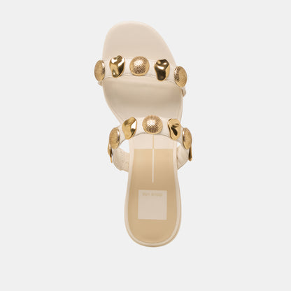FARROW SANDALS CREME LEATHER