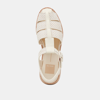 HOLIS SANDALS WHITE MULTI RAFFIA