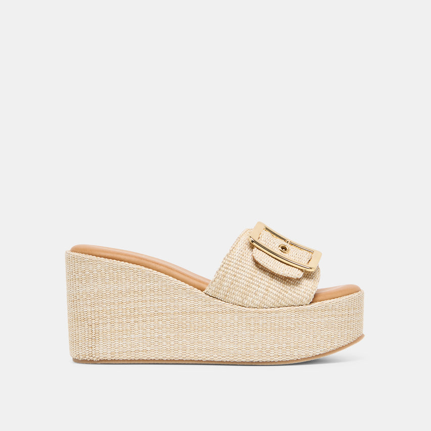 JILIAN WEDGES LT NATURAL RAFFIA