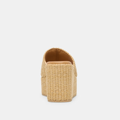 JOCLYN WEDGES LT NATURAL RAFFIA