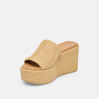 JOCLYN WIDE WEDGES LT NATURAL RAFFIA