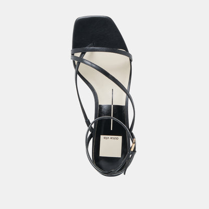 KARLOS WIDE SANDALS BLACK LEATHER