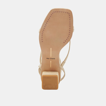 KARLOS WIDE SANDALS NATURAL WOVEN RAFFIA