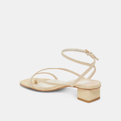 KARLOS WIDE SANDALS NATURAL WOVEN RAFFIA