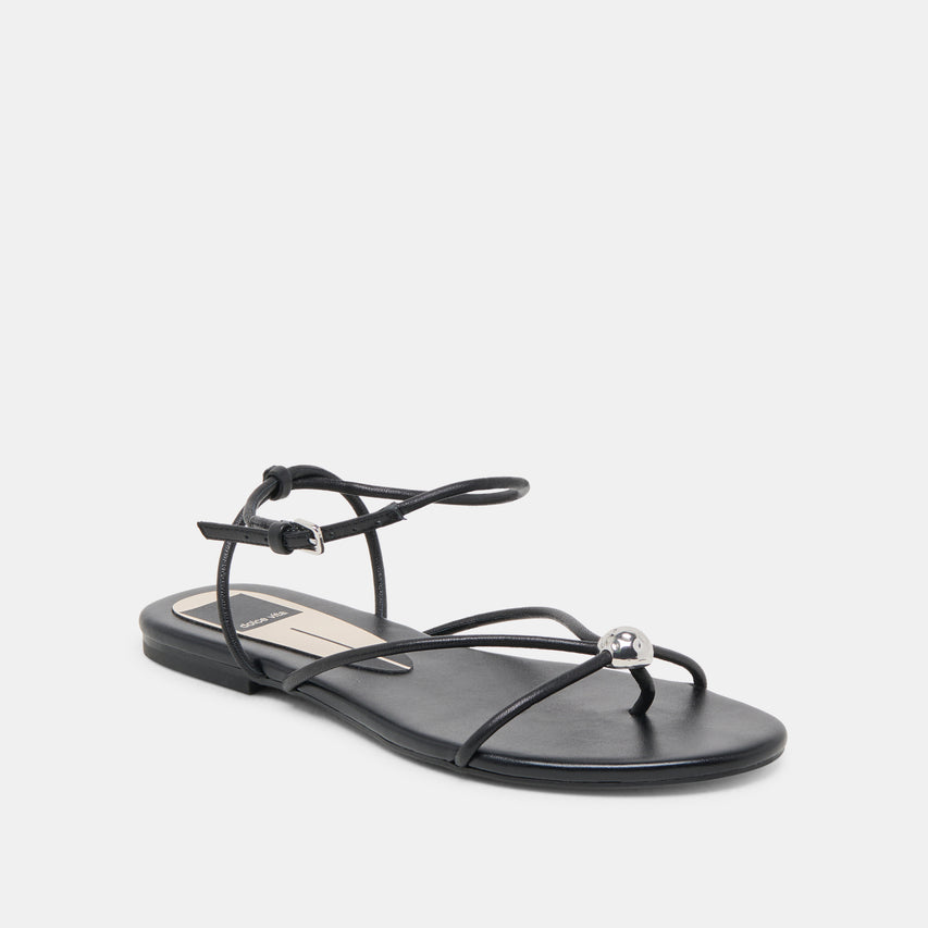KENLEY SANDALS BLACK LEATHER