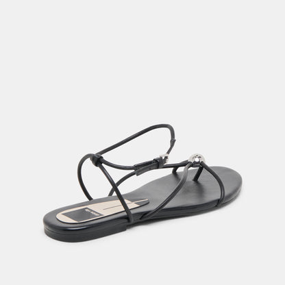 KENLEY SANDALS BLACK LEATHER