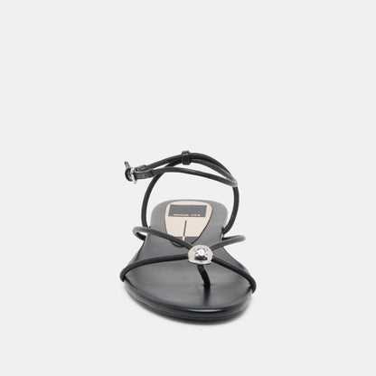 KENLEY SANDALS BLACK LEATHER