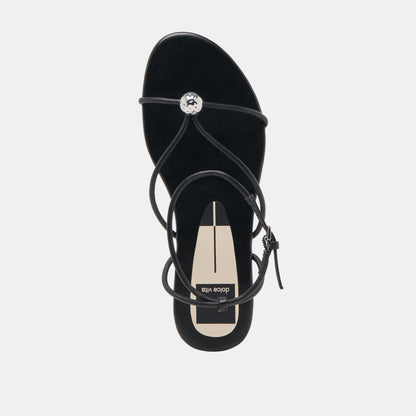 KENLEY SANDALS BLACK LEATHER