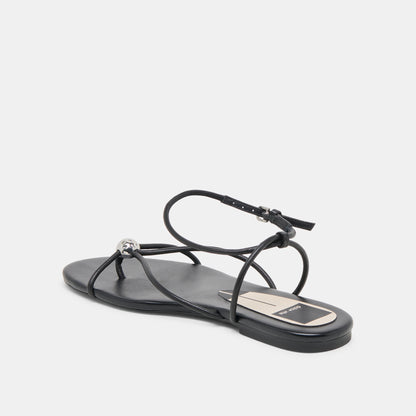 KENLEY SANDALS BLACK LEATHER
