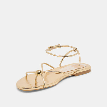 KENLEY SANDALS GOLD LEATHER