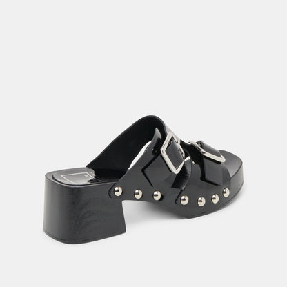 MELODY HEELS BLACK LEATHER