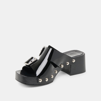 MELODY HEELS BLACK LEATHER