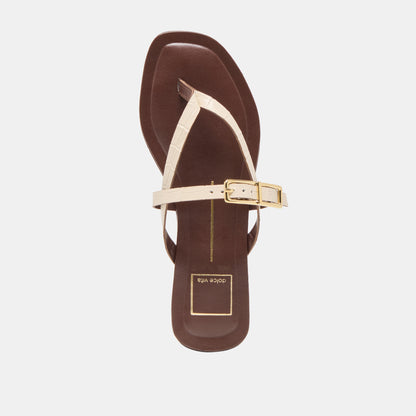 PIERS SANDALS BEIGE CROCO EMBOSSED LEATHER
