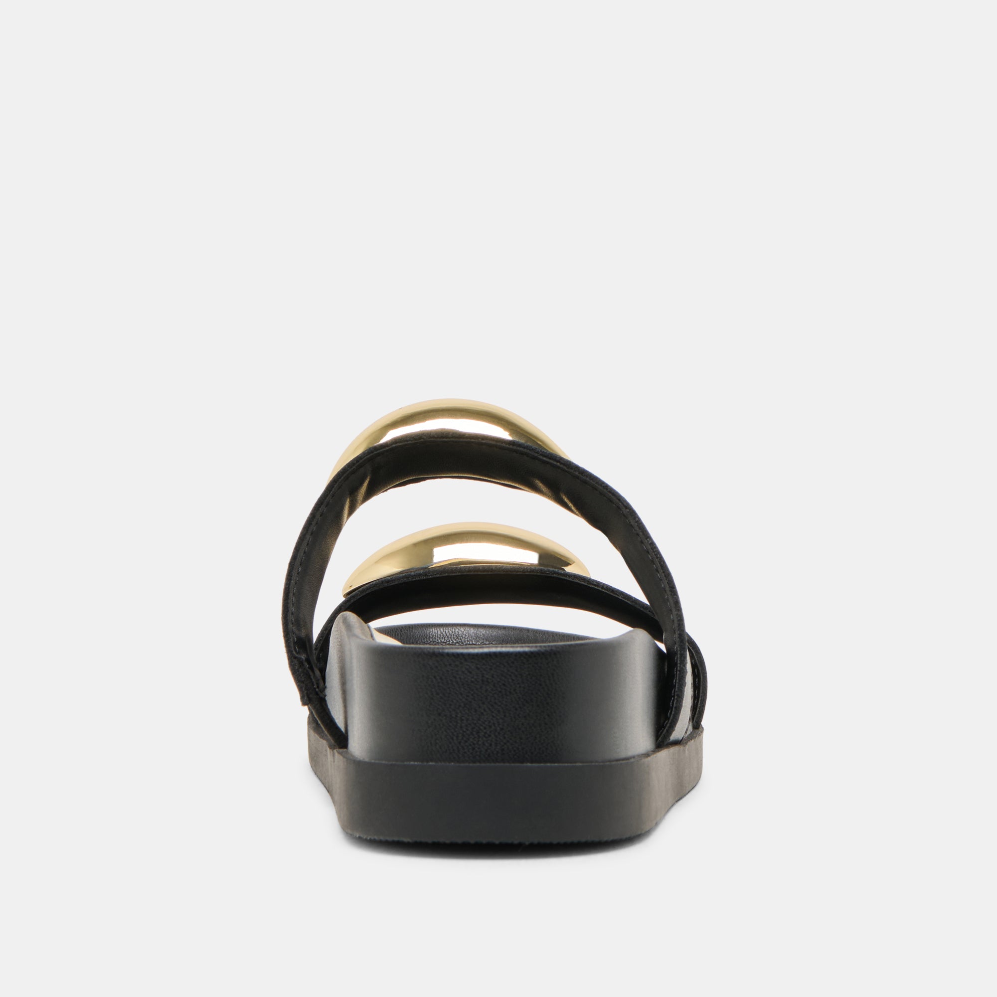 SATINE SANDALS BLACK LEATHER