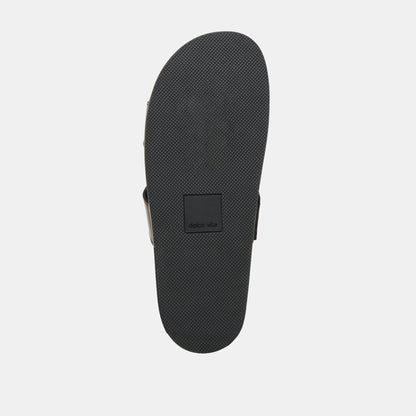 SATINE SANDALS BLACK LEATHER