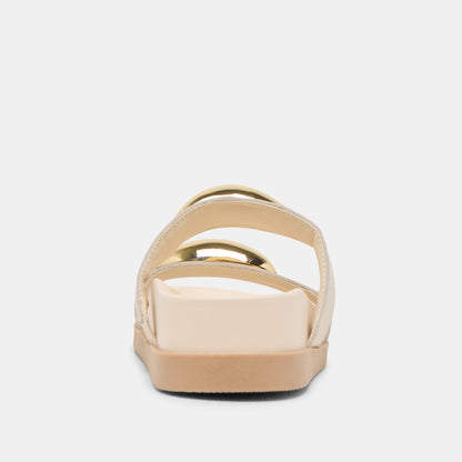SATINE SANDALS BONE LEATHER