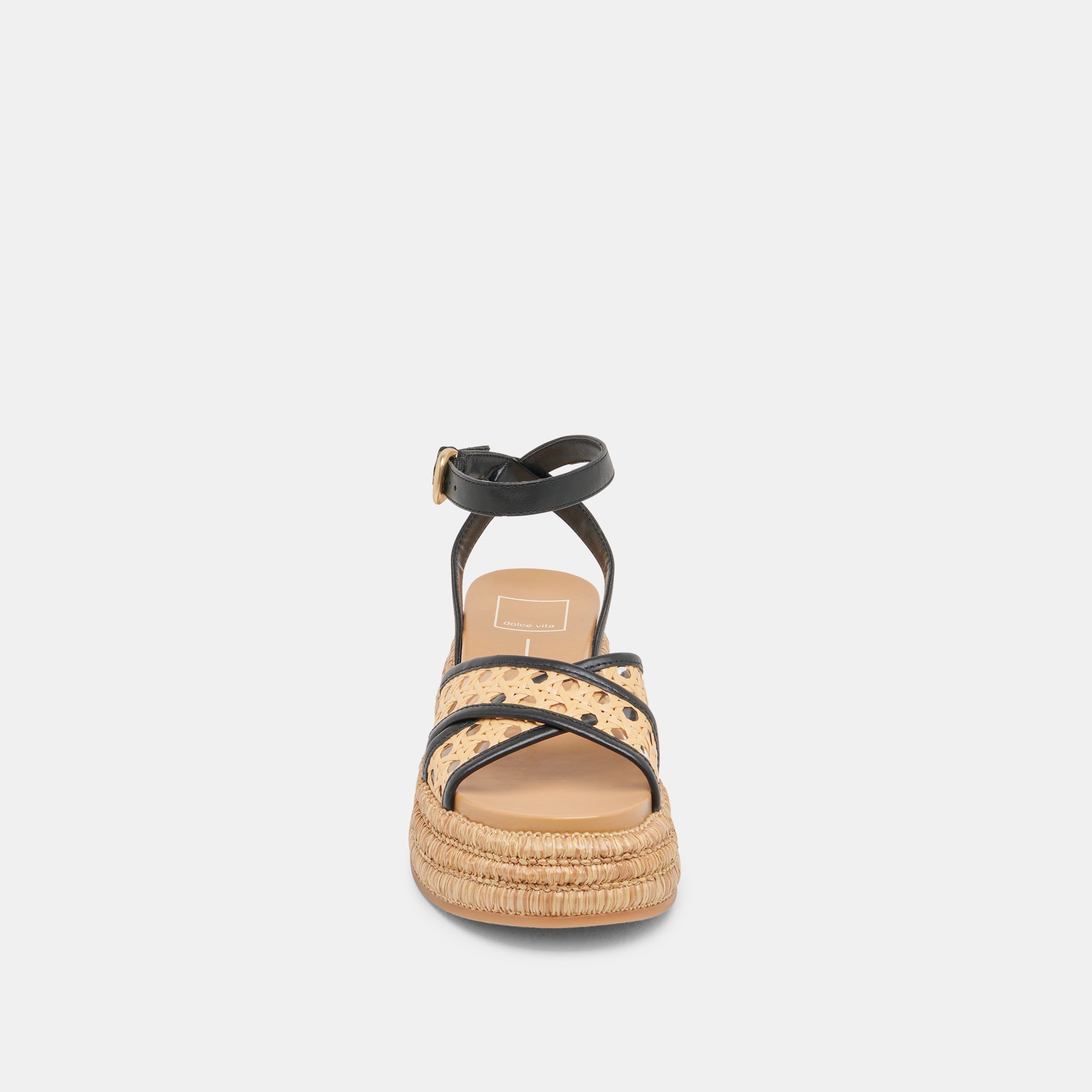 WRILEY SANDALS BLACK WOVEN RAFFIA - view 7