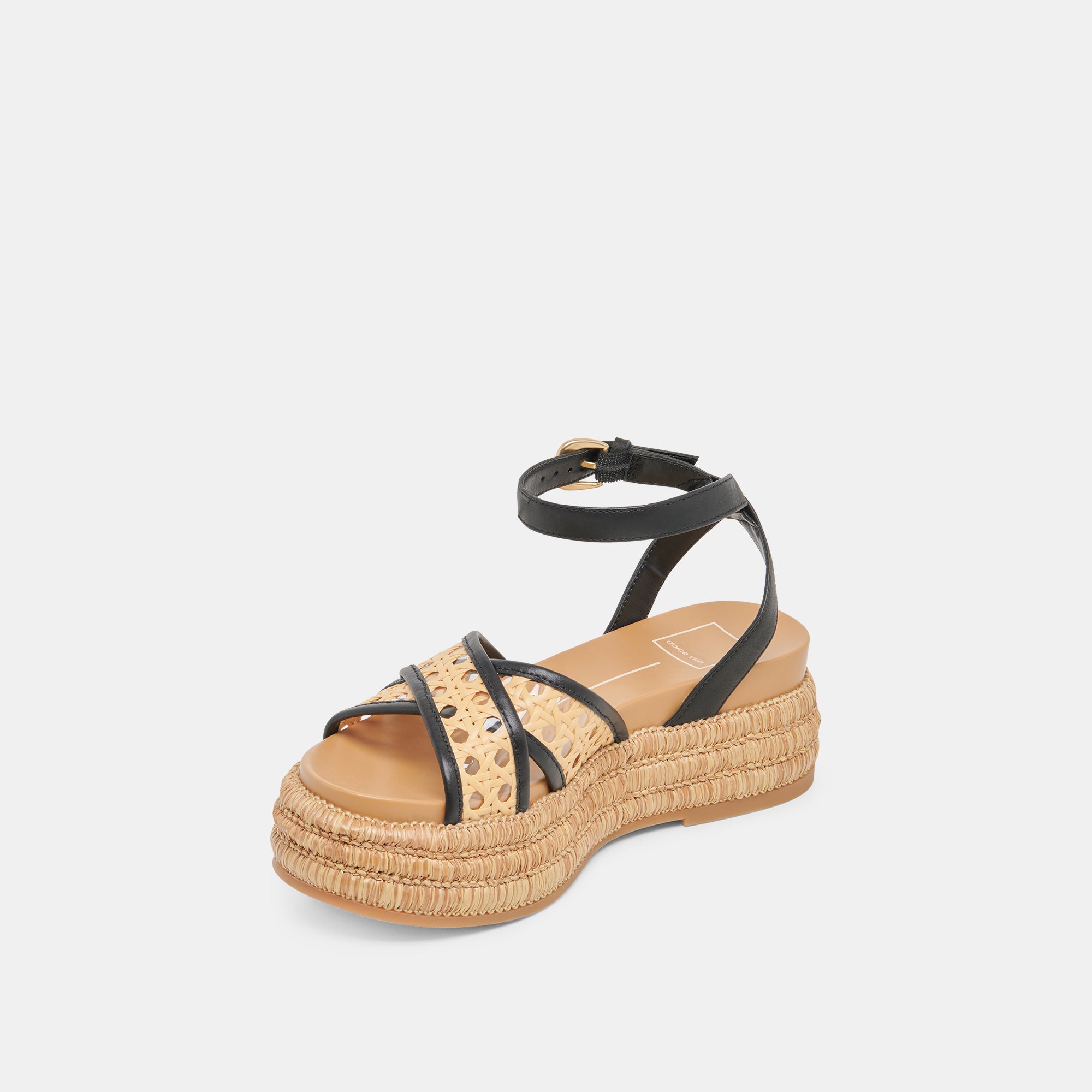 WRILEY SANDALS BLACK WOVEN RAFFIA - view 5