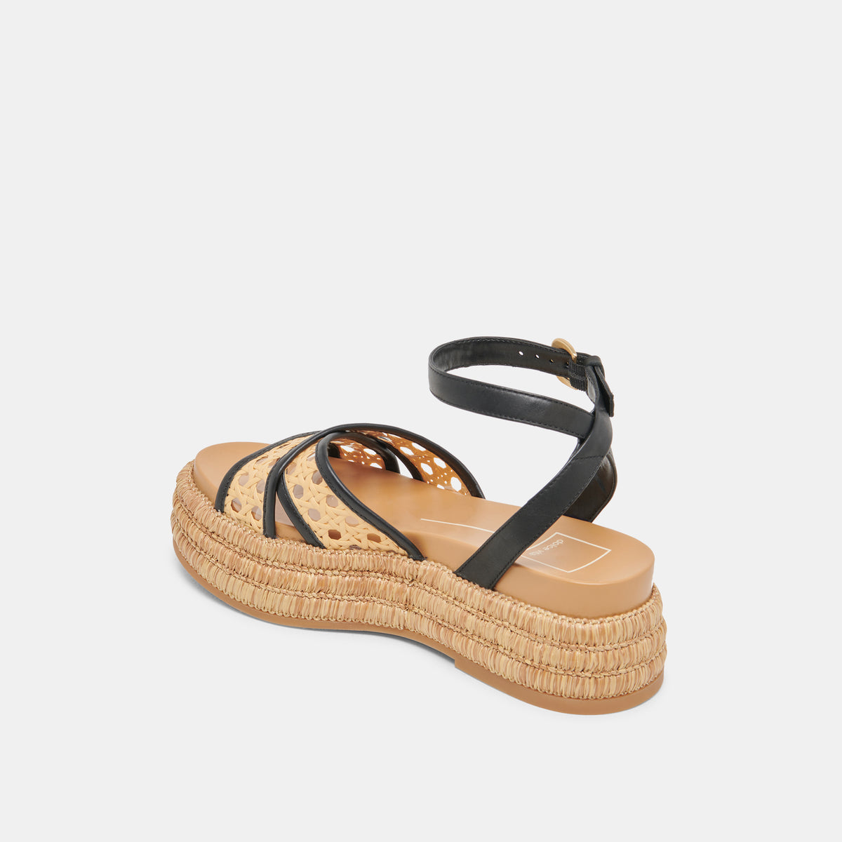 WRILEY SANDALS BLACK WOVEN RAFFIA - view 6
