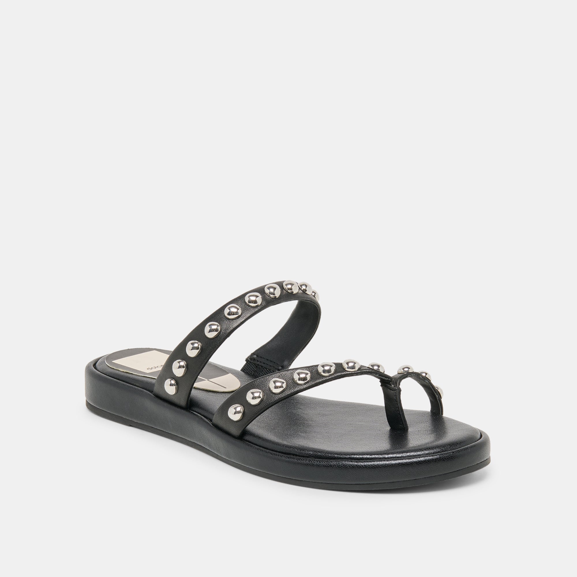 AMARY STUD SANDALS BLACK LEATHER - view 3