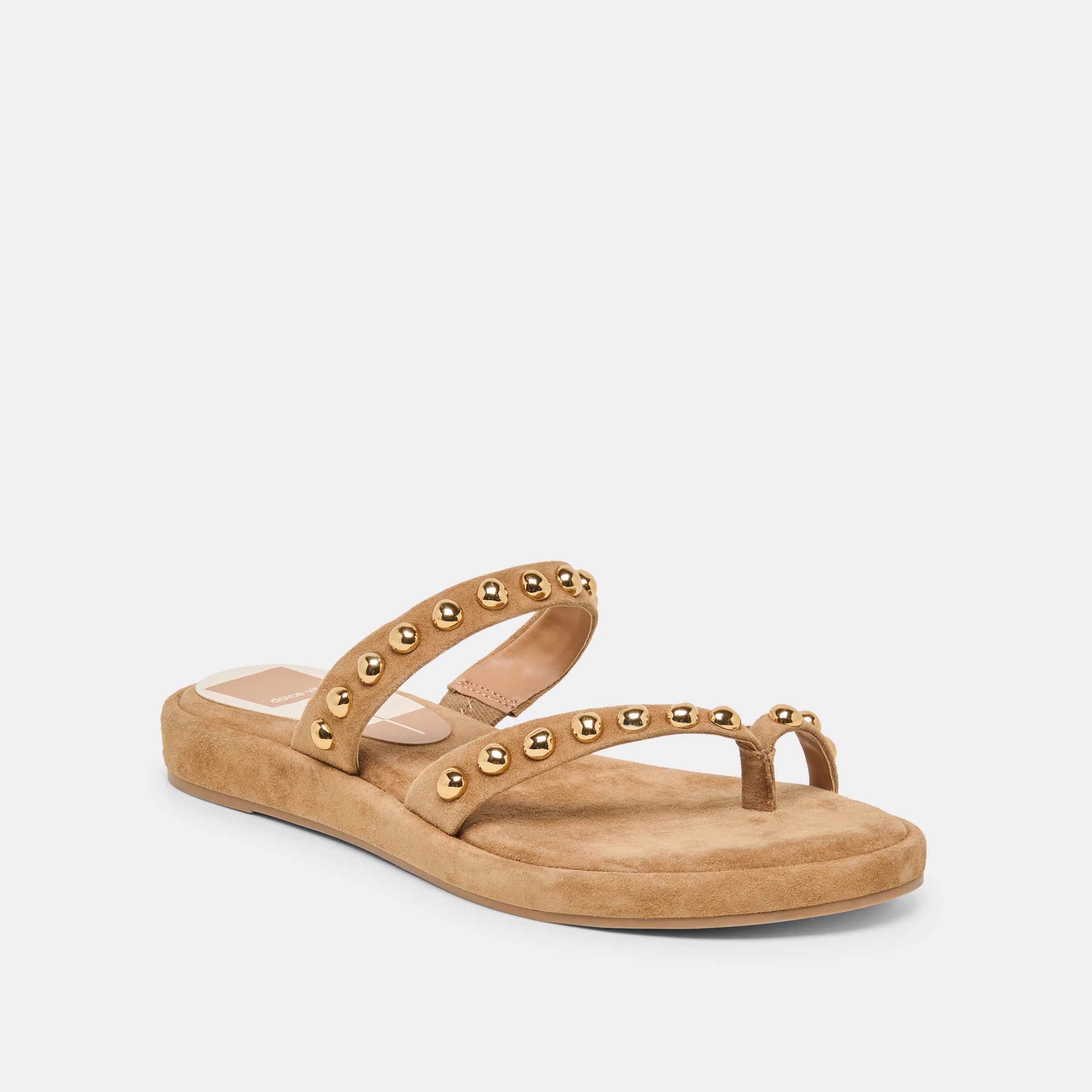 AMARY STUD SANDALS LT BROWN SUEDE - view 2