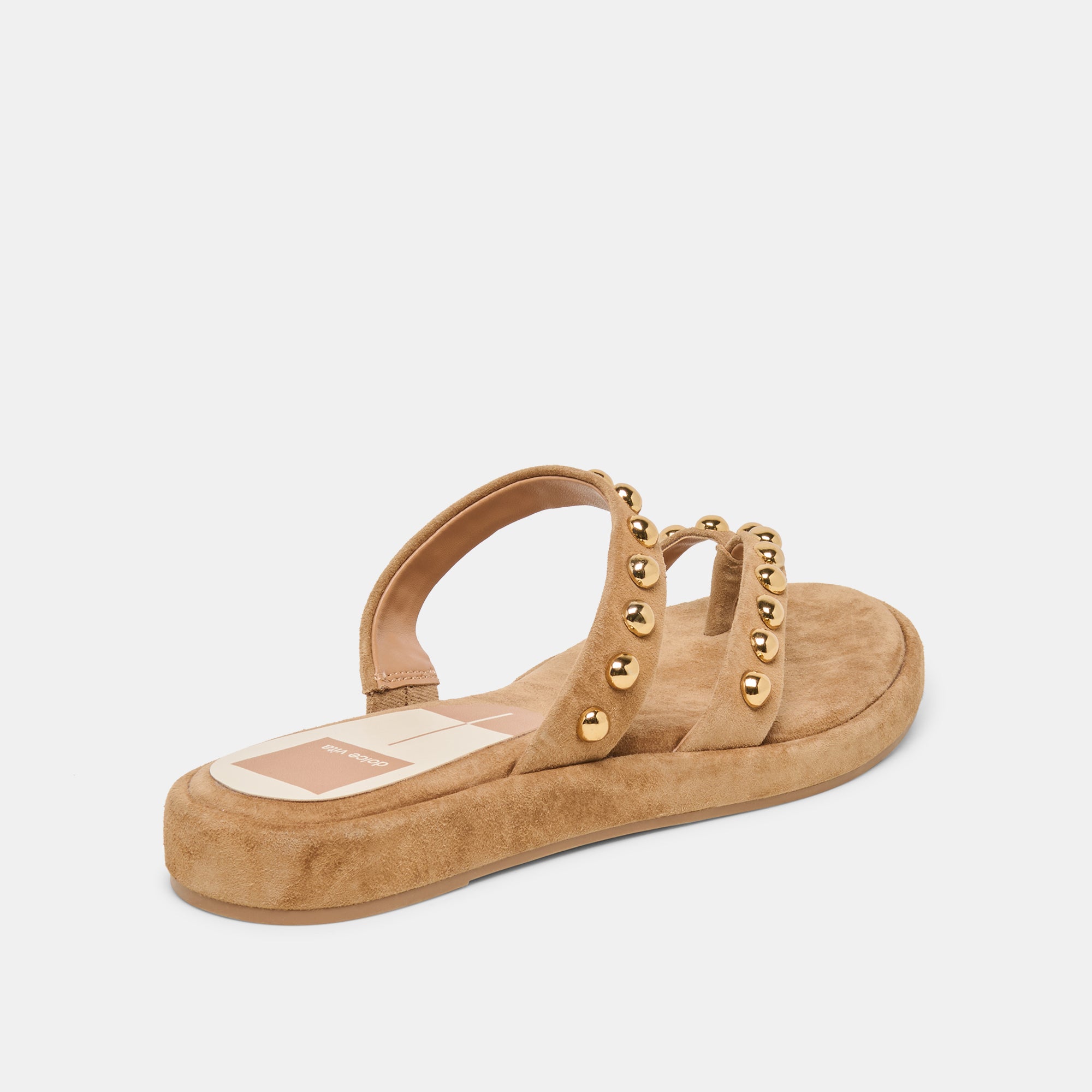 AMARY STUD SANDALS LT BROWN SUEDE - view 3
