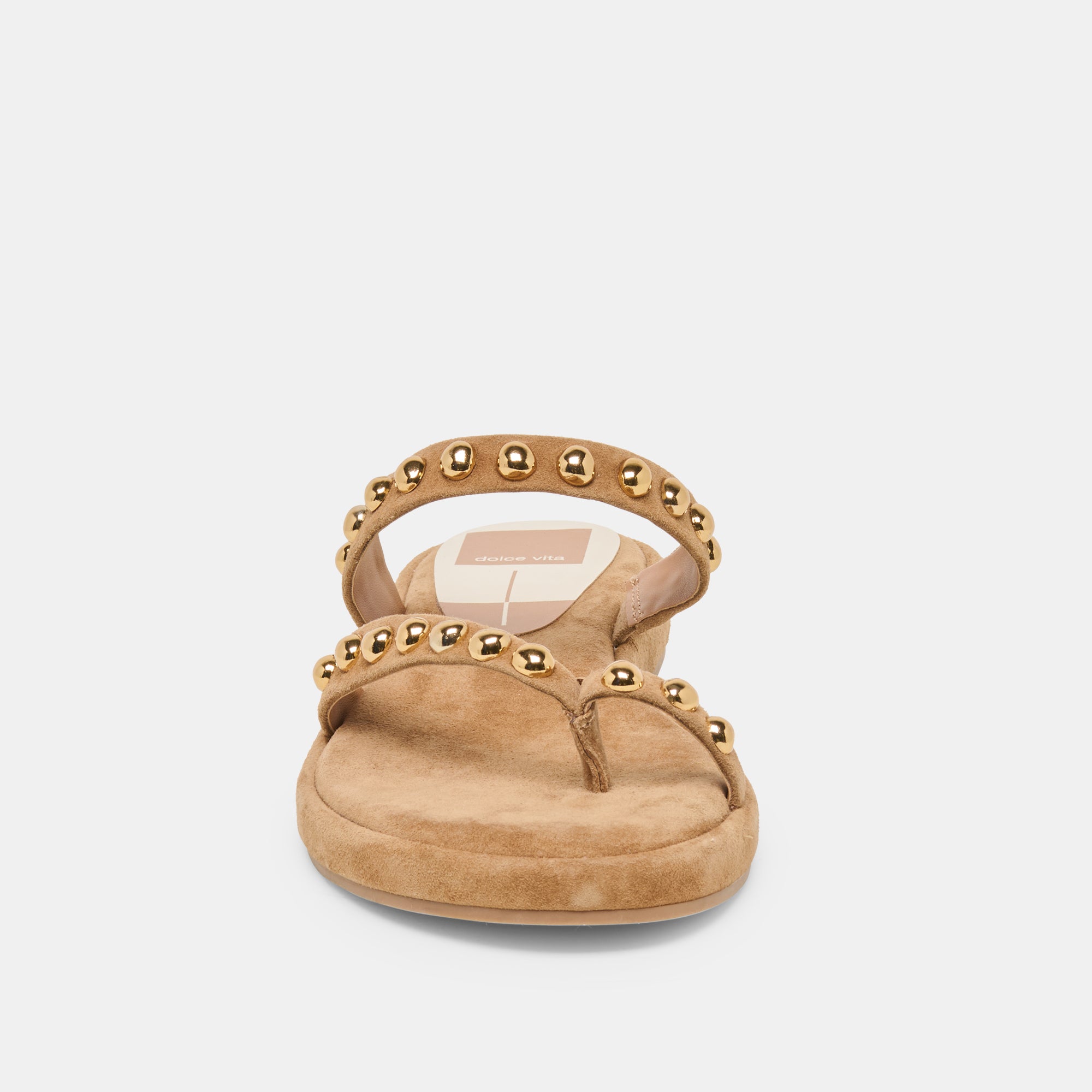 AMARY STUD SANDALS LT BROWN SUEDE - view 6