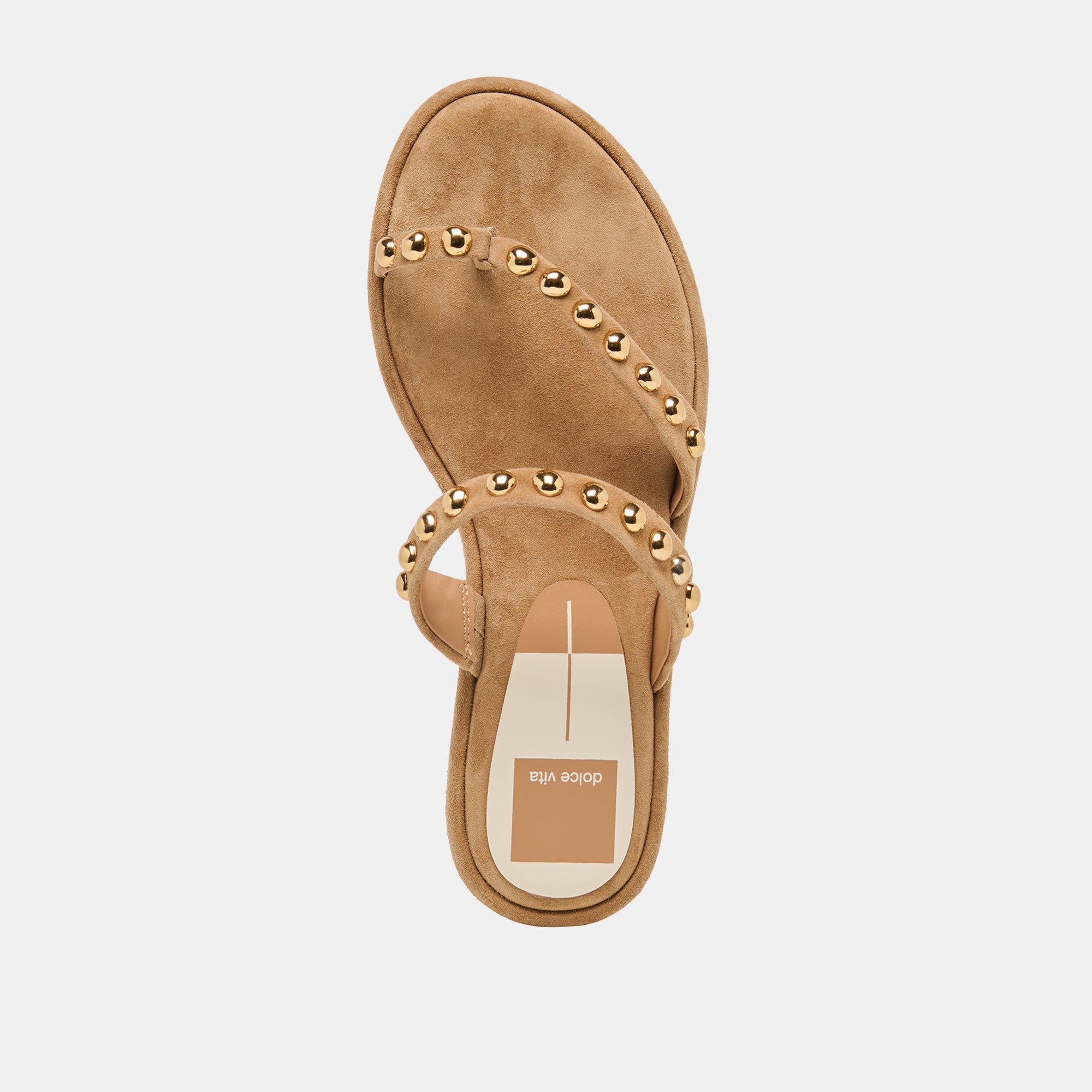 AMARY STUD SANDALS LT BROWN SUEDE - view 8