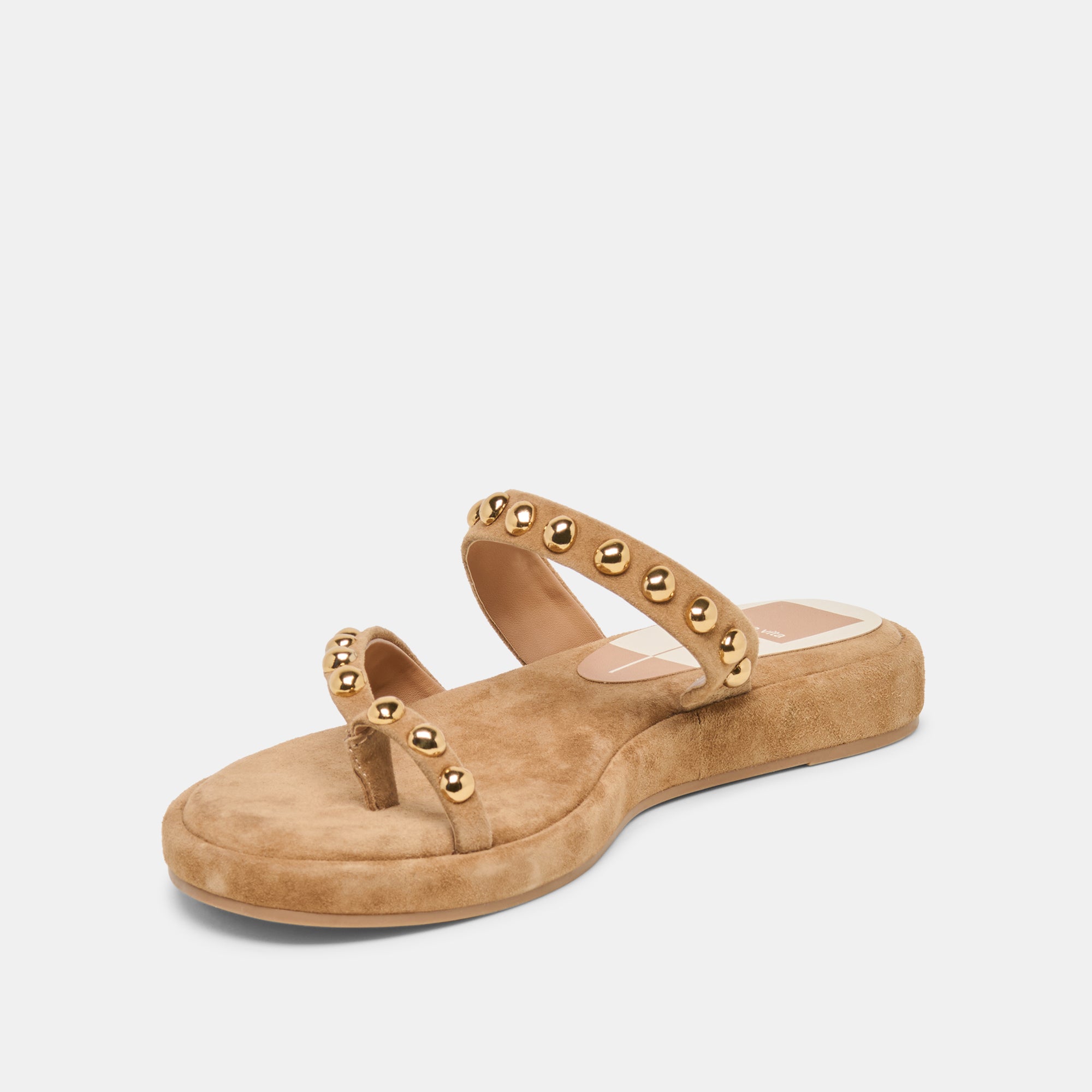 AMARY STUD SANDALS LT BROWN SUEDE - view 4