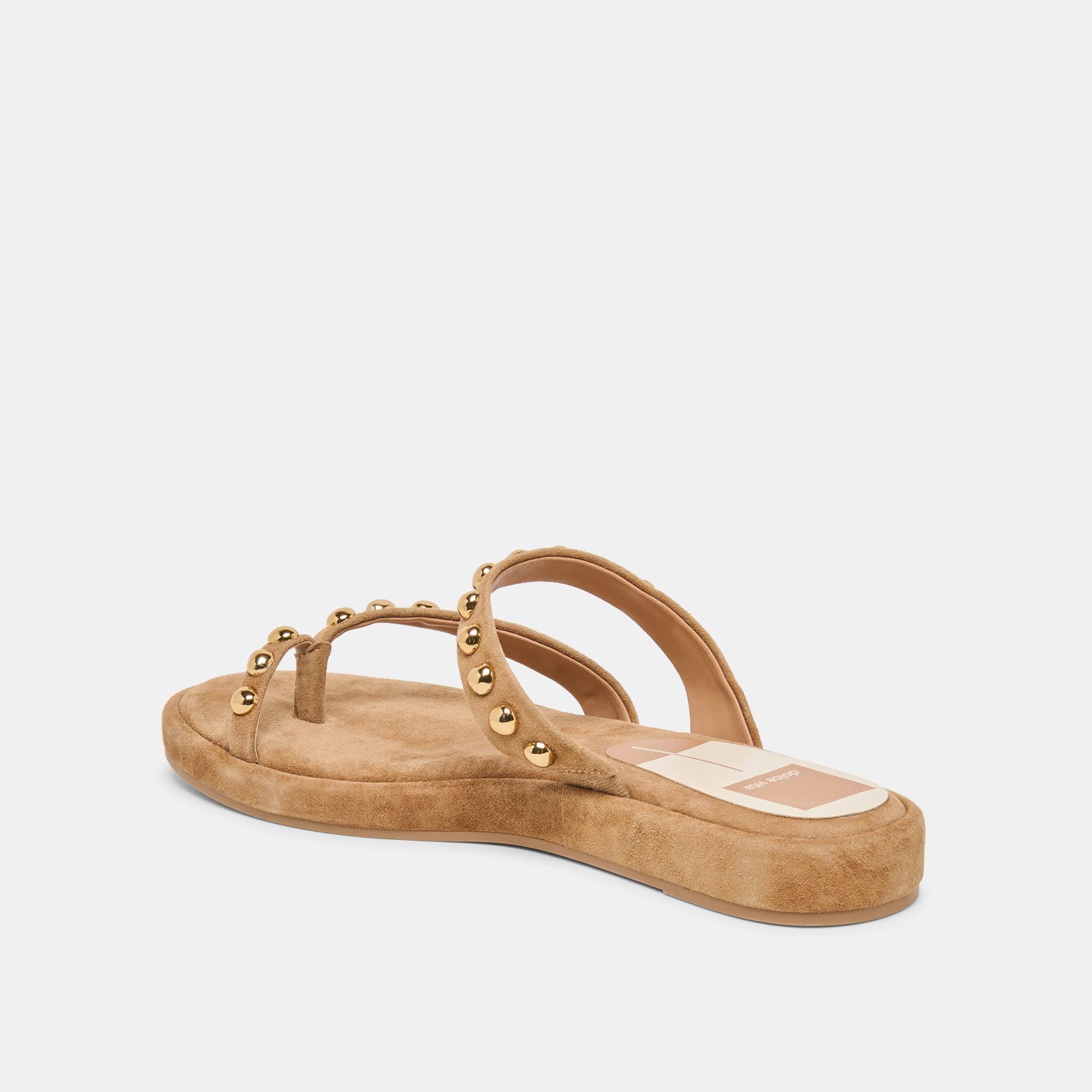 AMARY STUD SANDALS LT BROWN SUEDE - view 5