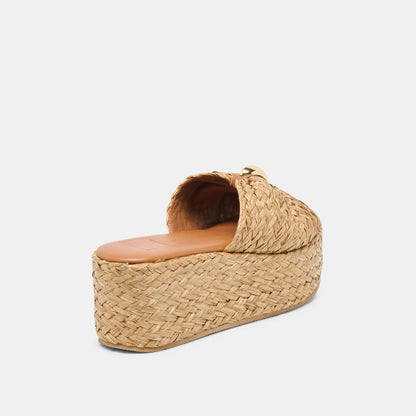 BARRIO WEDGES NATURAL RAFFIA