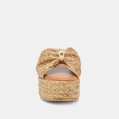 BARRIO WEDGES NATURAL RAFFIA