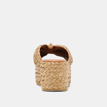 BARRIO WEDGES NATURAL RAFFIA