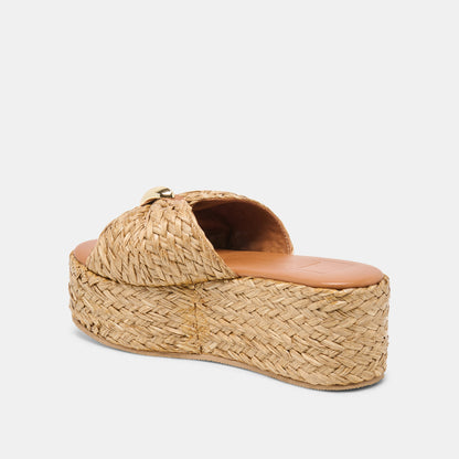 BARRIO WEDGES NATURAL RAFFIA