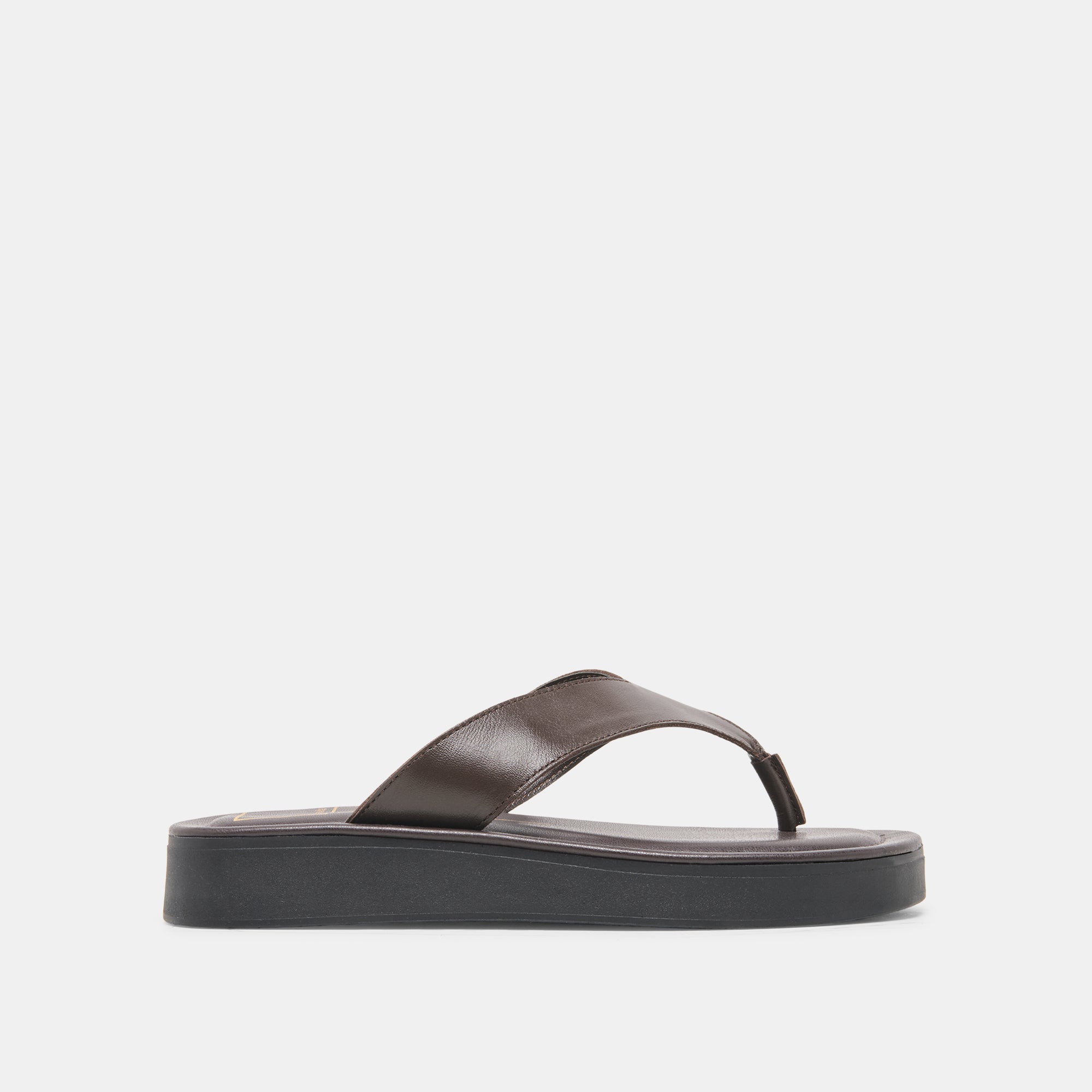 BLAYZE Dk Chocolate Leather Platform Flip-Flop Sandals | Dolce Vita