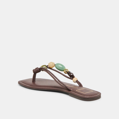 CELY SANDALS DK BROWN LEATHER