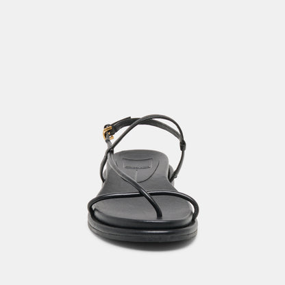 DOM SANDALS BLACK LEATHER