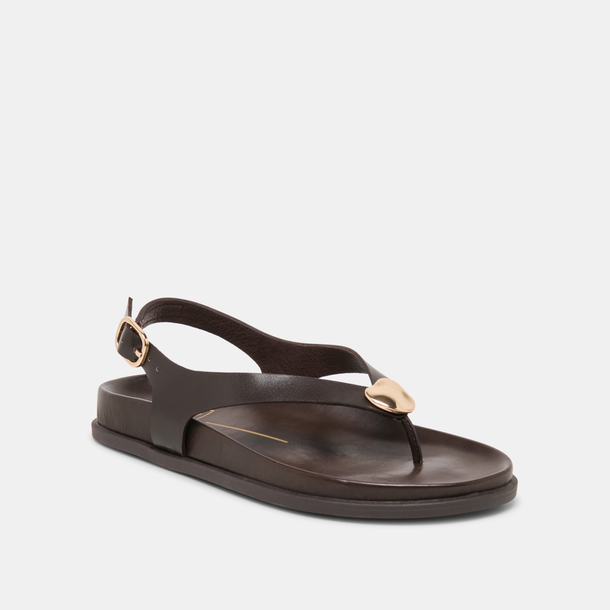 JONY SANDALS DK BROWN LEATHER - view 3