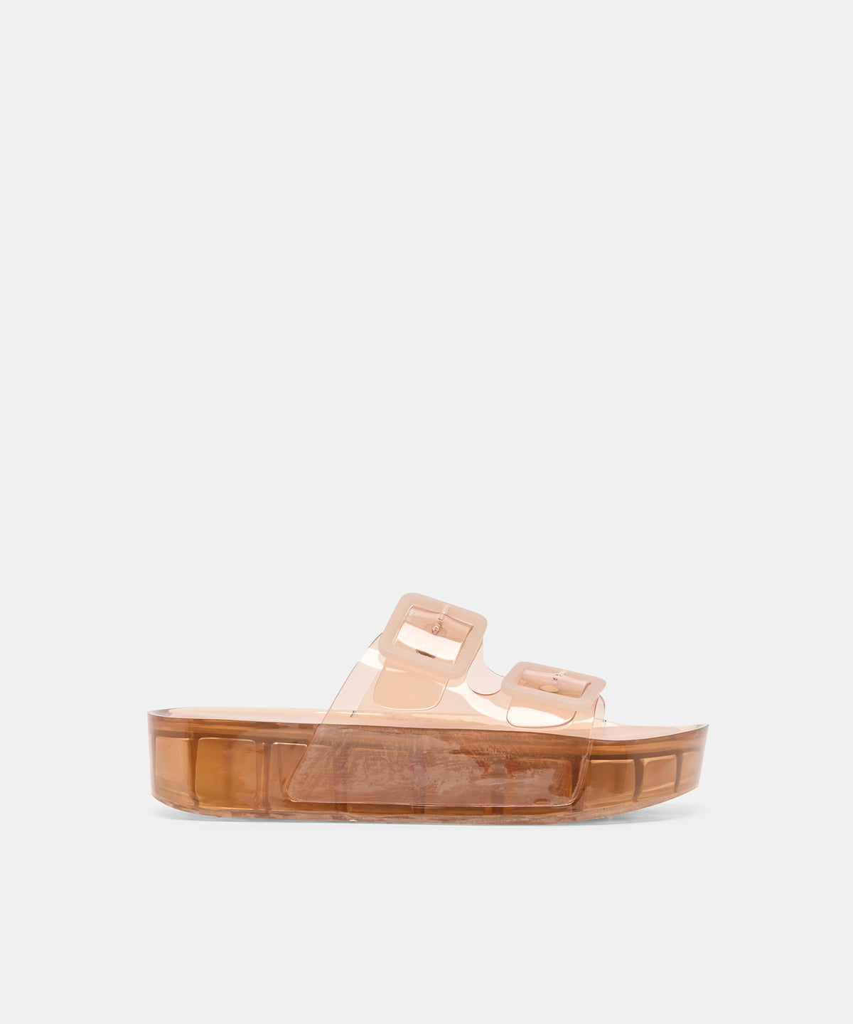 JULIO X Mocha Vinyl Jelly Platform Sandals | Dolce Vita