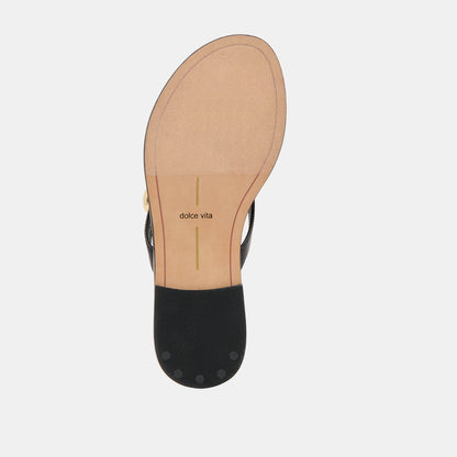 JUNY SANDALS BLACK LEATHER